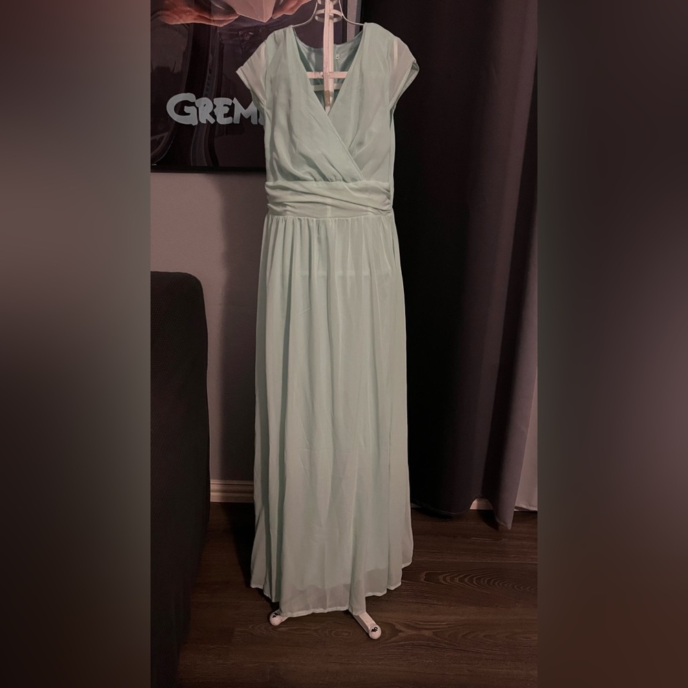 light blue flowy dress